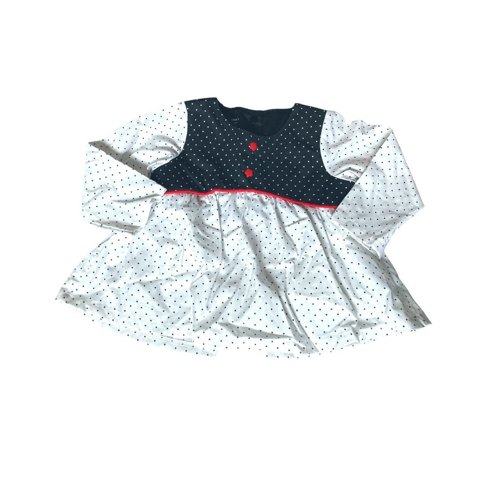 Polka Dot Girls Long Sleeve Top and Pants Set Black and White Size 18 Months - Picture 3 of 15